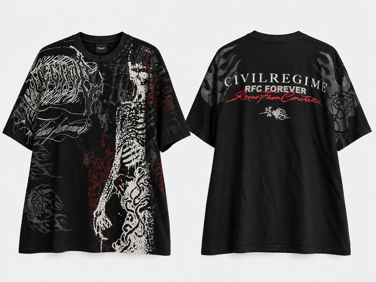 Civil Regime - Oversized T-Shirt-Skeleton