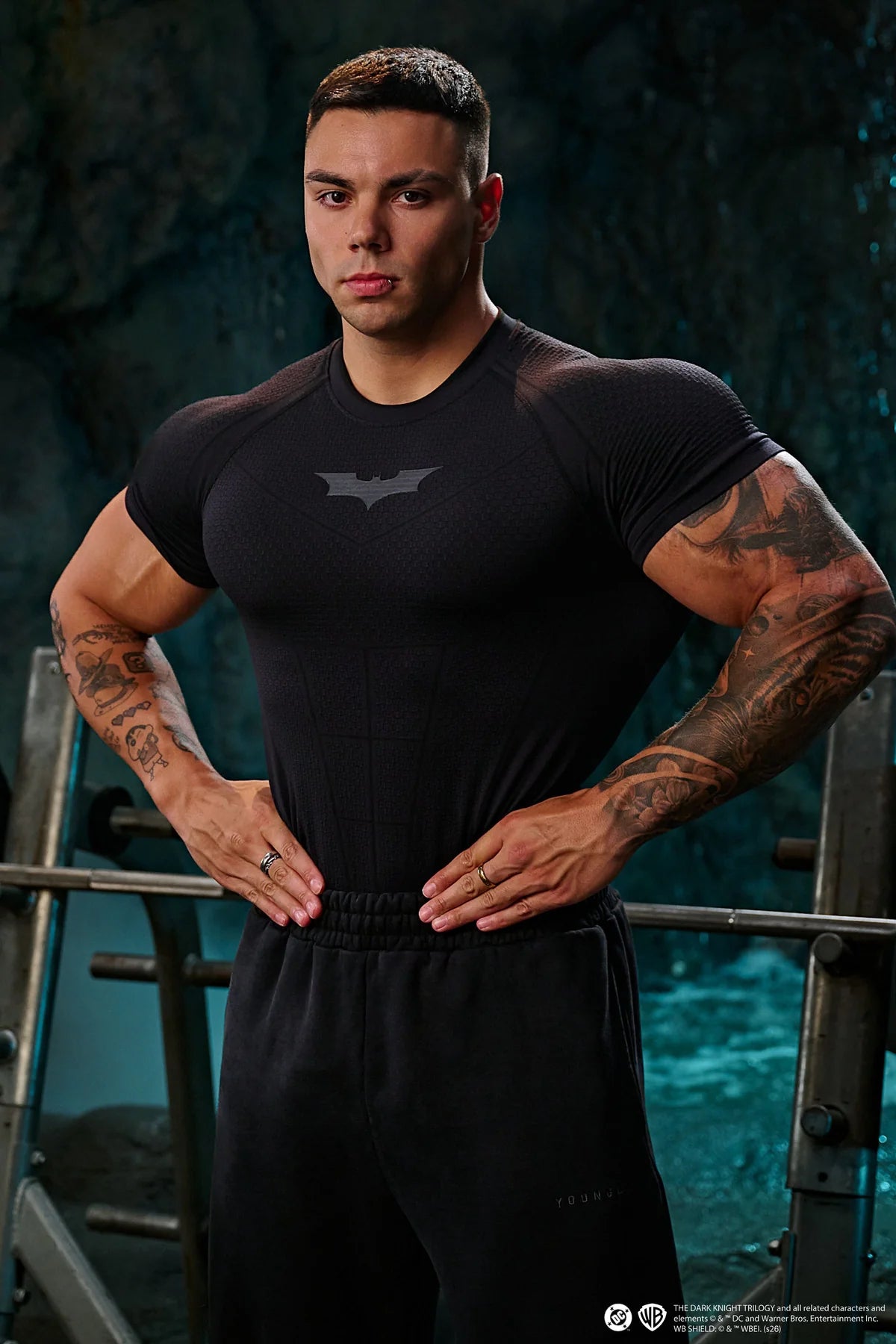 YoungLA Batman ALL BLACK Compression T-shirt