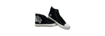 Darc Sport High Top Shoes Embroidered Wolves Forever NFGU Sneakers Black/White